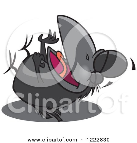 Clipart of a Crow Laughing on the Floor - Royalty Free Vector Illustration by toonaday