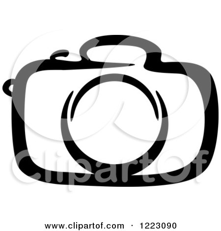 Clipart of a Black and White Camera 19 - Royalty Free Vector Illustration by Vector Tradition SM