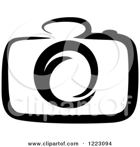Clipart of a Black and White Camera 22 - Royalty Free Vector Illustration by Vector Tradition SM