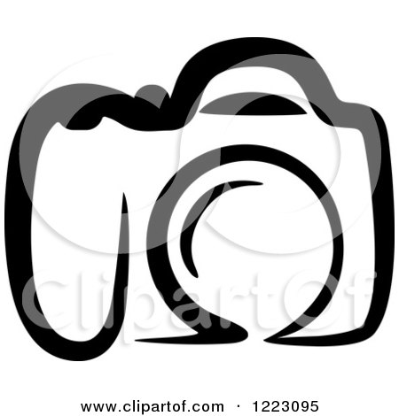 Clipart of a Black and White Camera 23 - Royalty Free Vector Illustration by Vector Tradition SM