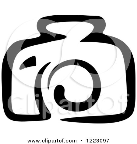 Clipart of a Black and White Camera 25 - Royalty Free Vector Illustration by Vector Tradition SM