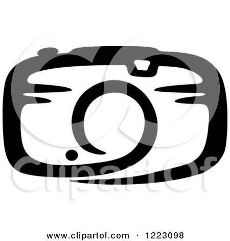 Clipart of a Black and White Camera 26 - Royalty Free Vector Illustration by Vector Tradition SM