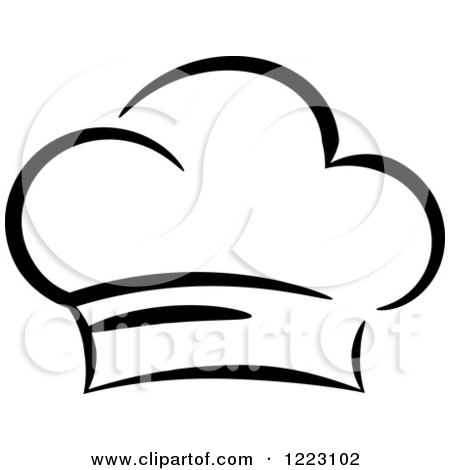 Clipart of a Black and White Chefs Toque Hat 18 - Royalty Free Vector Illustration by Vector Tradition SM