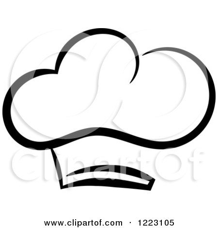 Clipart of a Black and White Chefs Toque Hat 14 - Royalty Free Vector Illustration by Vector Tradition SM