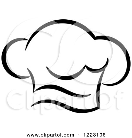 Clipart of a Black and White Chefs Toque Hat 12 - Royalty Free Vector Illustration by Vector Tradition SM