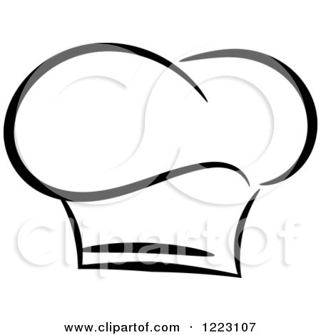 Clipart of a Black and White Chefs Toque Hat 11 - Royalty Free Vector Illustration by Vector Tradition SM