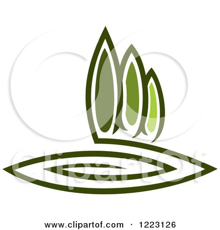 Clipart of a Landscape with Green Trees 3 - Royalty Free Vector Illustration by Vector Tradition SM