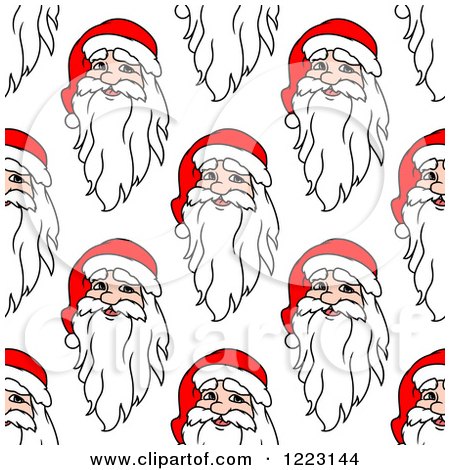 Clipart of a Seamless Background Pattern of Santas - Royalty Free Vector Illustration by Vector Tradition SM