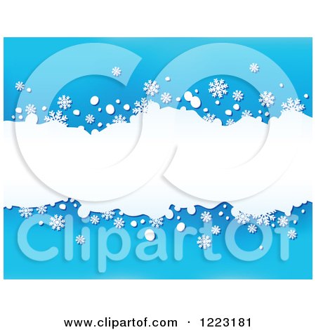 Clipart of a Blue Background with Snowflakes and White Grunge - Royalty Free Vector Illustration by visekart