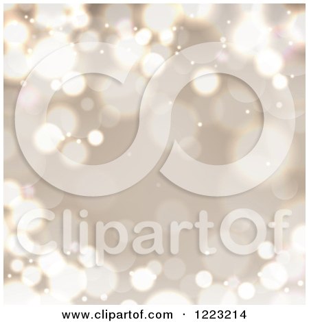 Clipart of a Christmas Background of Golden Bokeh Flares - Royalty Free Vector Illustration by visekart