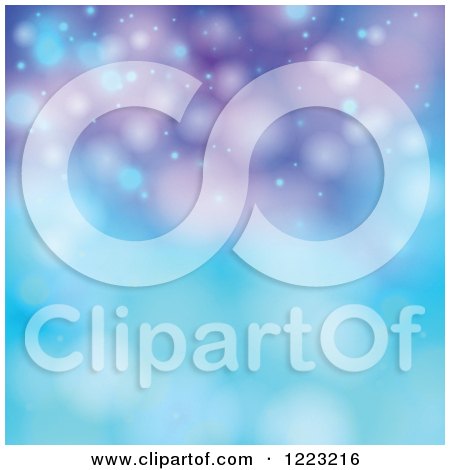 Clipart of a Christmas Background of Purple and Blue Bokeh Flares - Royalty Free Vector Illustration by visekart