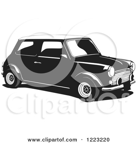 Clipart of a Mini Cooper Car - Royalty Free Vector Illustration by David Rey