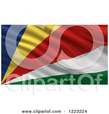 Clipart of a 3d Waving Flag of Seychelles with Rippled Fabric - Royalty Free Illustration by stockillustrations