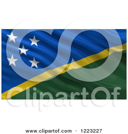 Clipart of a 3d Waving Flag of Solomon Islands with Rippled Fabric - Royalty Free Illustration by stockillustrations