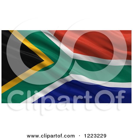 Clipart of a 3d Waving Flag of South Africa with Rippled Fabric - Royalty Free Illustration by stockillustrations