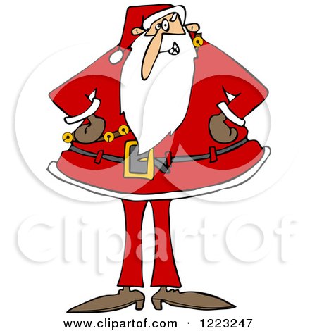 Clipart of Santa Standing with His Hands on His Hips - Royalty Free Vector Illustration by djart