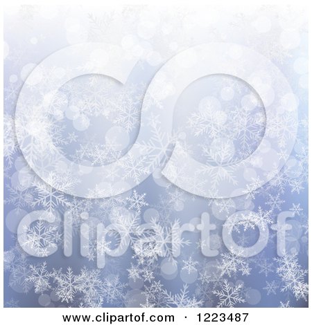 Clipart of a Blue Snowflake and Flare Background - Royalty Free Vector Illustration by vectorace