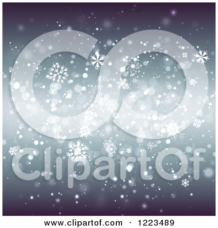 Clipart of a Blue Snowflake Background - Royalty Free Vector Illustration by vectorace