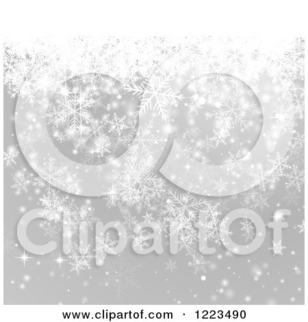 Clipart of a Gray Snowflake Background - Royalty Free Vector Illustration by vectorace