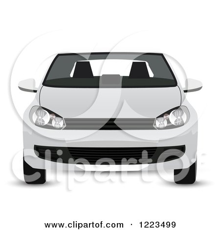 Clipart of a White Car - Royalty Free Vector Illustration by vectorace