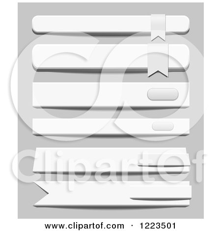 Clipart of White Paper Banners on Gray - Royalty Free Vector Illustration by vectorace
