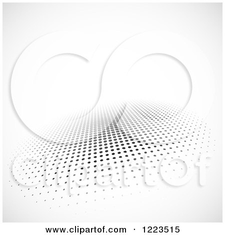 Clipart of a Background of Halftone Dots on Shaded White - Royalty Free Vector Illustration by vectorace