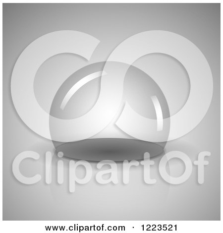 Clipart of a Grayscale Reflective Dome - Royalty Free Vector Illustration by vectorace