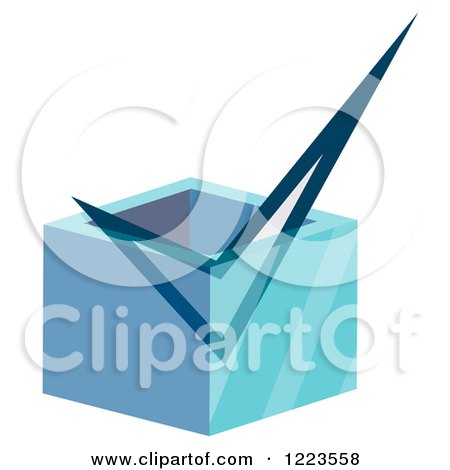 Clipart of a 3d Check Mark in a Box - Royalty Free Vector Illustration by vectorace