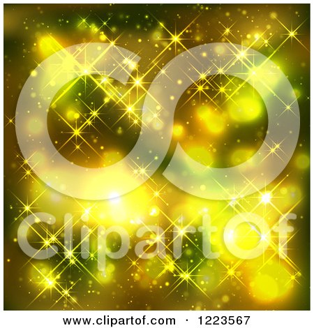 Clipart of a Background of Green and Yellow Lights - Royalty Free Vector Illustration by vectorace
