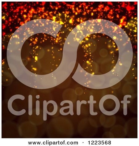 Clipart of a Brown Background of Bokeh Lights and Sparkles - Royalty Free Vector Illustration by vectorace