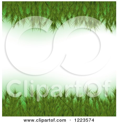Clipart of a Border of Fir Christmas Tree Branches - Royalty Free Vector Illustration by vectorace