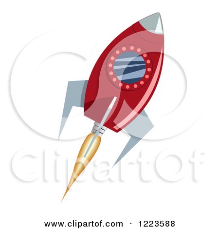 Clipart of a Space Rocket - Royalty Free Vector Illustration by vectorace