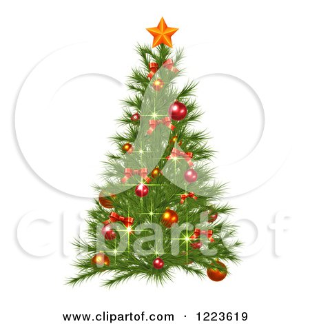 Clipart of a Sparkling Christmas Tree - Royalty Free Vector Illustration by vectorace