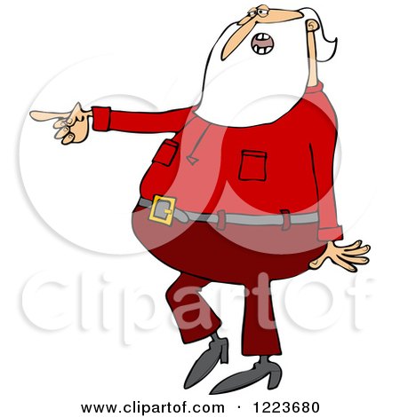 Clipart of Santa Talking and Pointing - Royalty Free Vector Illustration by djart