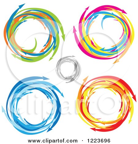 Clipart of Colorful Circles of Arrows - Royalty Free Vector Illustration by BestVector