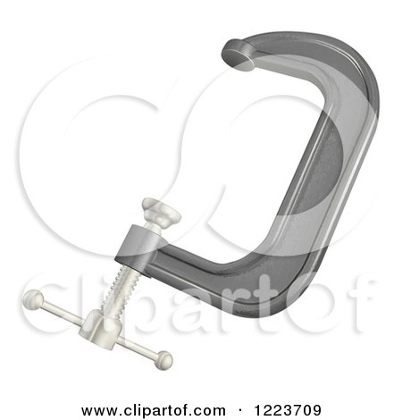 Clipart of a C or G Clamp - Royalty Free Vector Illustration by AtStockIllustration