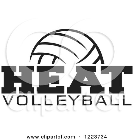 Clipart of a Black and White Ball with HEAT VOLLEYBALL Text - Royalty Free Vector Illustration by Johnny Sajem