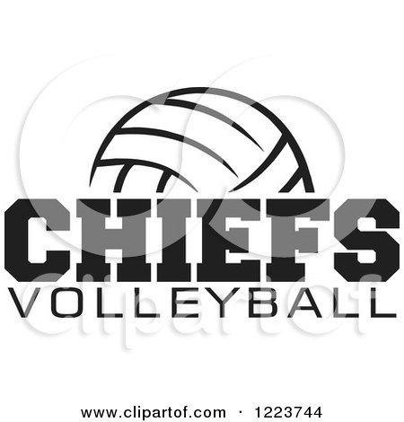 Clipart of a Black and White Ball with CHIEFS VOLLEYBALL Text - Royalty Free Vector Illustration by Johnny Sajem