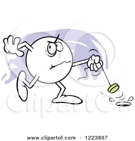 Clipart of a Moodie Character Angrily Pulling the Plug - Royalty Free Vector Illustration by Johnny Sajem
