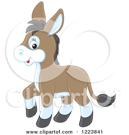 Clipart of a Cute Baby Donkey - Royalty Free Vector Illustration by Alex Bannykh