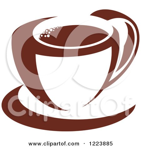 Clipart of a Brown Coffee Cup with - Royalty Free Vector Illustration by Vector Tradition SM