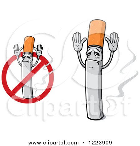 Clipart of Cigarette Characters Giving up - Royalty Free Vector Illustration by Vector Tradition SM