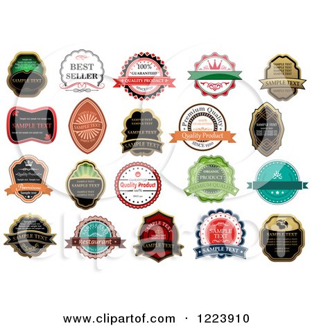 Clipart of Retail Quality Labels with Sample Text 5 - Royalty Free Vector Illustration by Vector Tradition SM