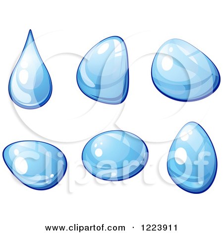 Clipart of Reflective Blue Water Droplets 3 - Royalty Free Vector Illustration by Vector Tradition SM