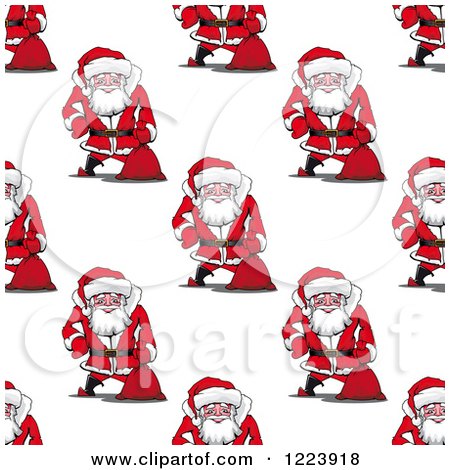 Clipart of a Seamless Pattern Background of Santas 2 - Royalty Free Vector Illustration by Vector Tradition SM