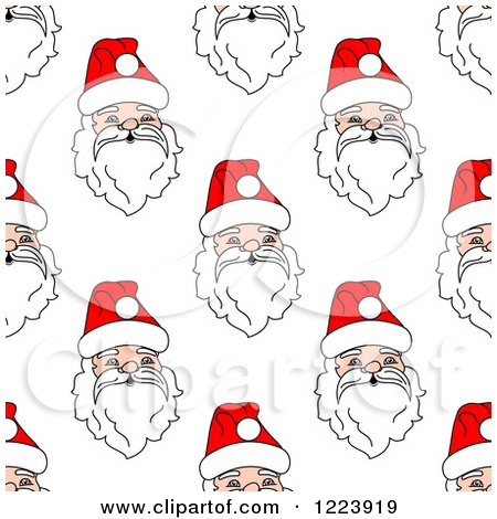 Clipart of a Seamless Pattern Background of Santas - Royalty Free Vector Illustration by Vector Tradition SM