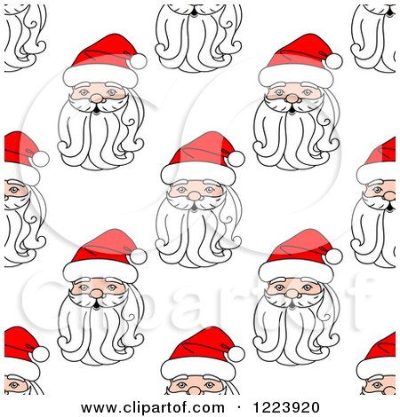 Clipart of a Seamless Pattern Background of Santas 3 - Royalty Free Vector Illustration by Vector Tradition SM