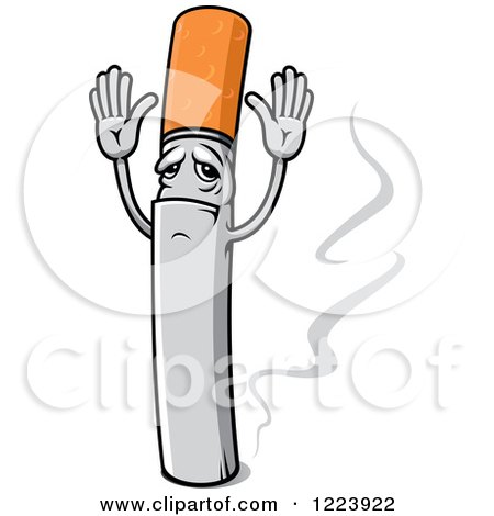 Clipart of a Cigarette Character Giving up - Royalty Free Vector Illustration by Vector Tradition SM