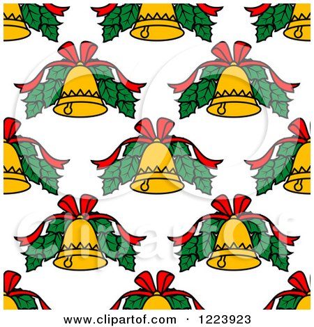 Clipart of a Seamless Pattern Background of Christmas Bells - Royalty Free Vector Illustration by Vector Tradition SM
