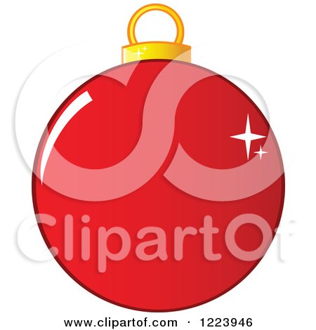 Clipart of a Sparkly Red Christmas Bauble Ornament - Royalty Free Vector Illustration by Hit Toon
